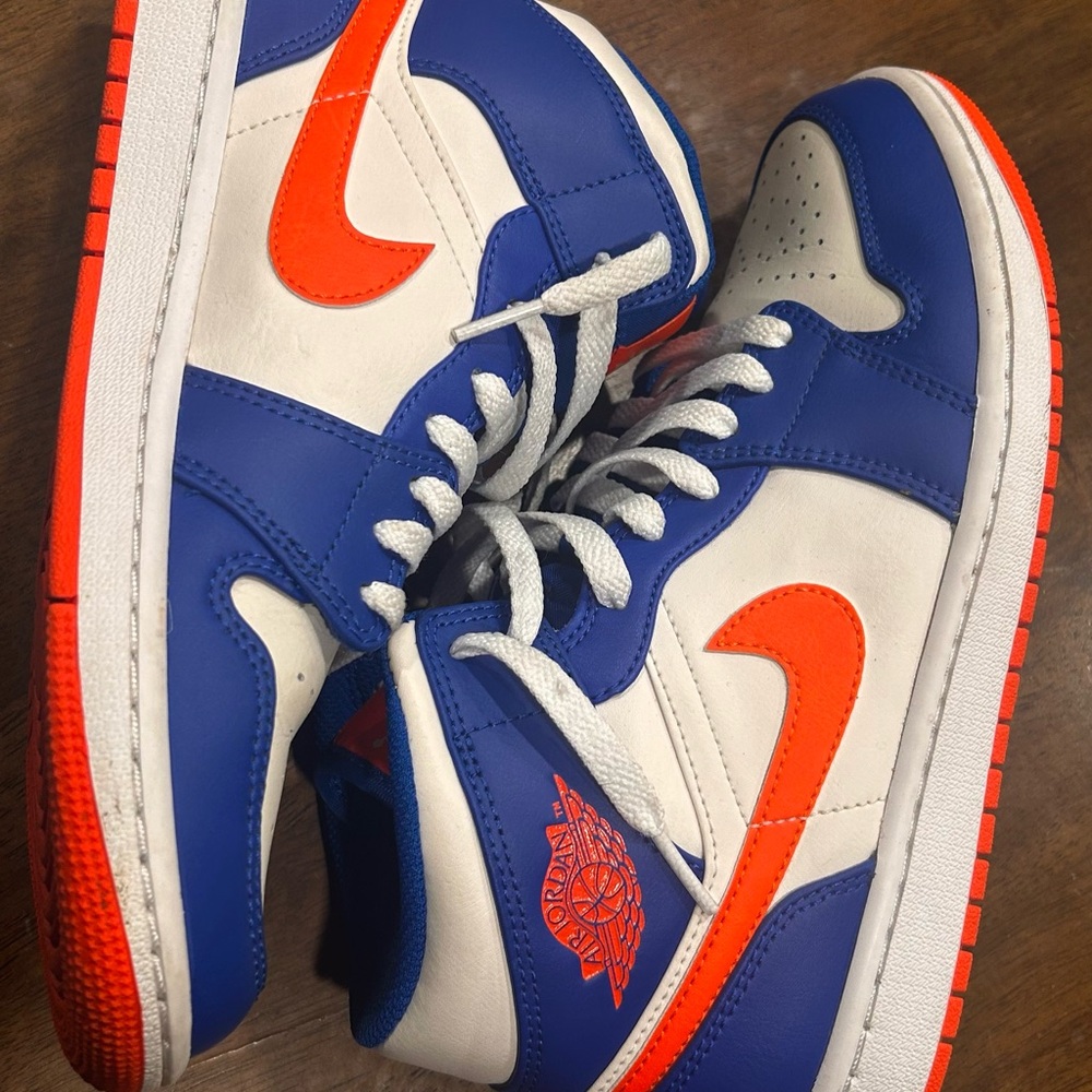 Jordan Blue and Orange High-Top Sneakers